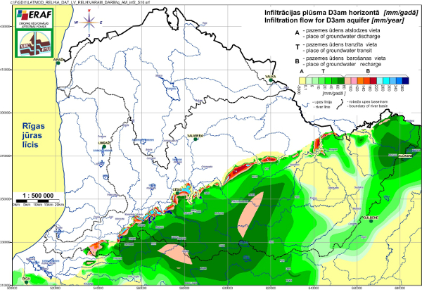 Plūsma [mm/gadā] caur D3am