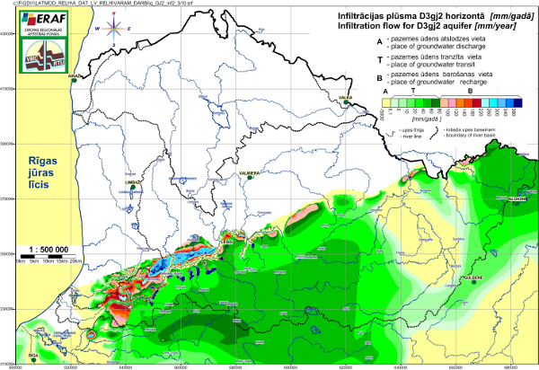 Plūsma [mm/gadā] caur D3gj2