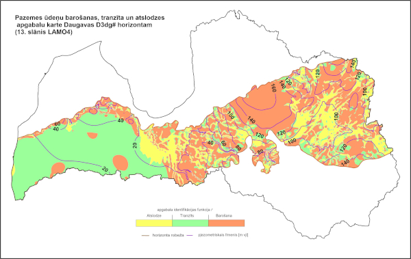 Pazemes ūdeņu barošanas, tranzīts un atslodze D3dg horizontā