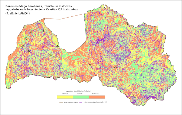 Pazemes ūdeņu barošanas, tranzīts un atslodze Q2 horizontā