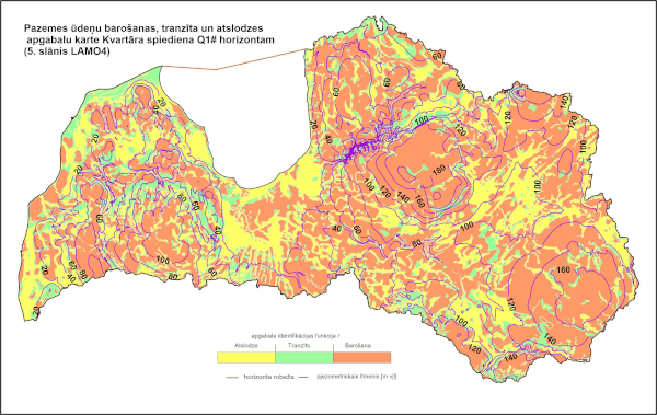 Pazemes ūdeņu barošanas, tranzīts un atslodze Q1 horizontā