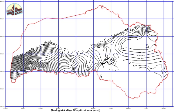 Ģeoloģiskā slāņa D3slp#z virsma