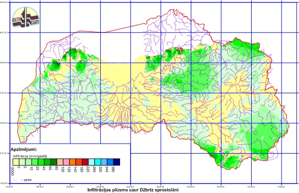 Plūsma [mm/gadā] caur D2brtz sprostslāni