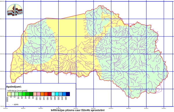 Plūsma [mm/gadā] caur D2nr#z sprostslāni