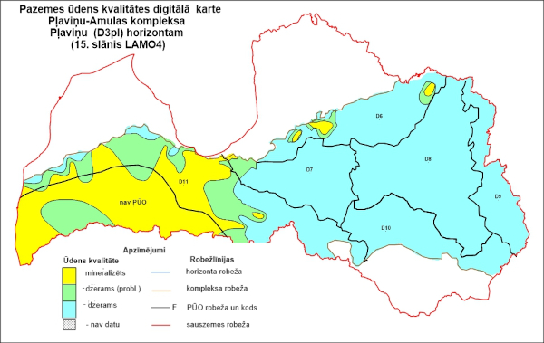 Pazemes ūdens kvalitāte D3pl horizontā