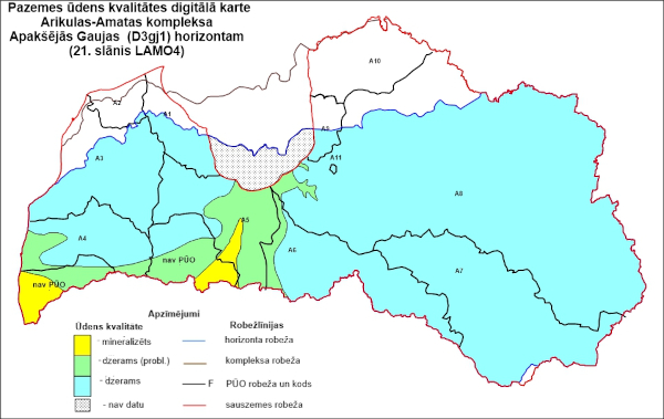 Pazemes ūdens kvalitāte D3gj1 horizontā